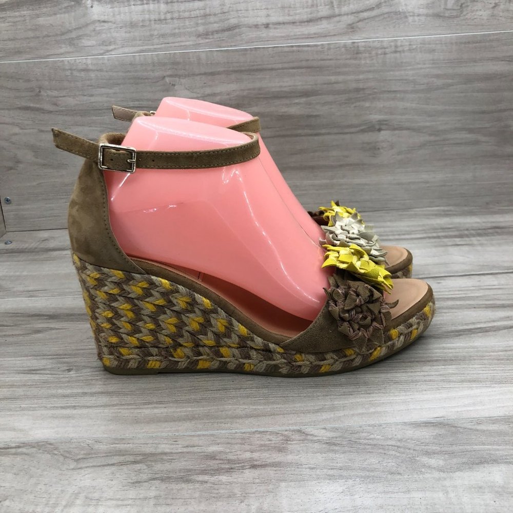 Gaimo Wedge Sandals Women's EU 40 Cessy Tan Suede Espadrille Buckle Strap